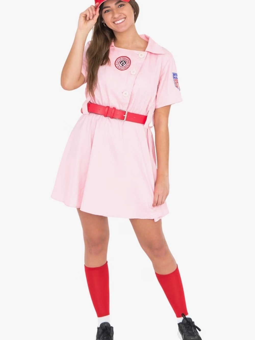 NWT-Officially Licensed AAGPBL Rockford Peaches Baseball Dress Set Costume
